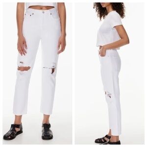 NWT Agolde Fen High Rise Relaxed Taper Jeans in Conjure White, Women's Size 28